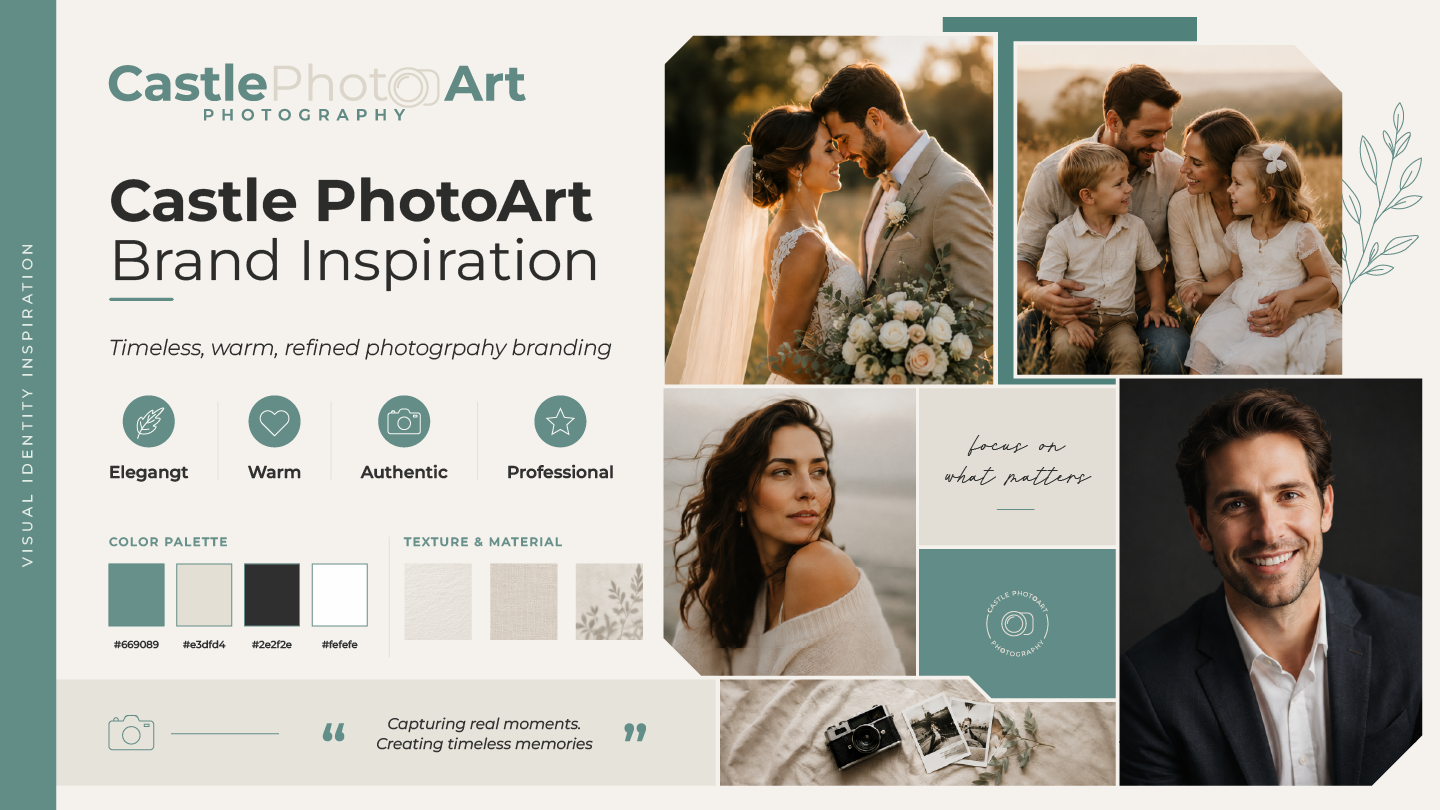 Castle PhotoArt timeless photography brand inspiration board