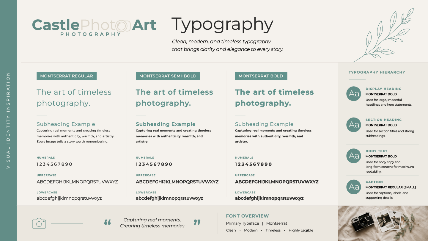 Castle PhotoArt Montserrat typography system