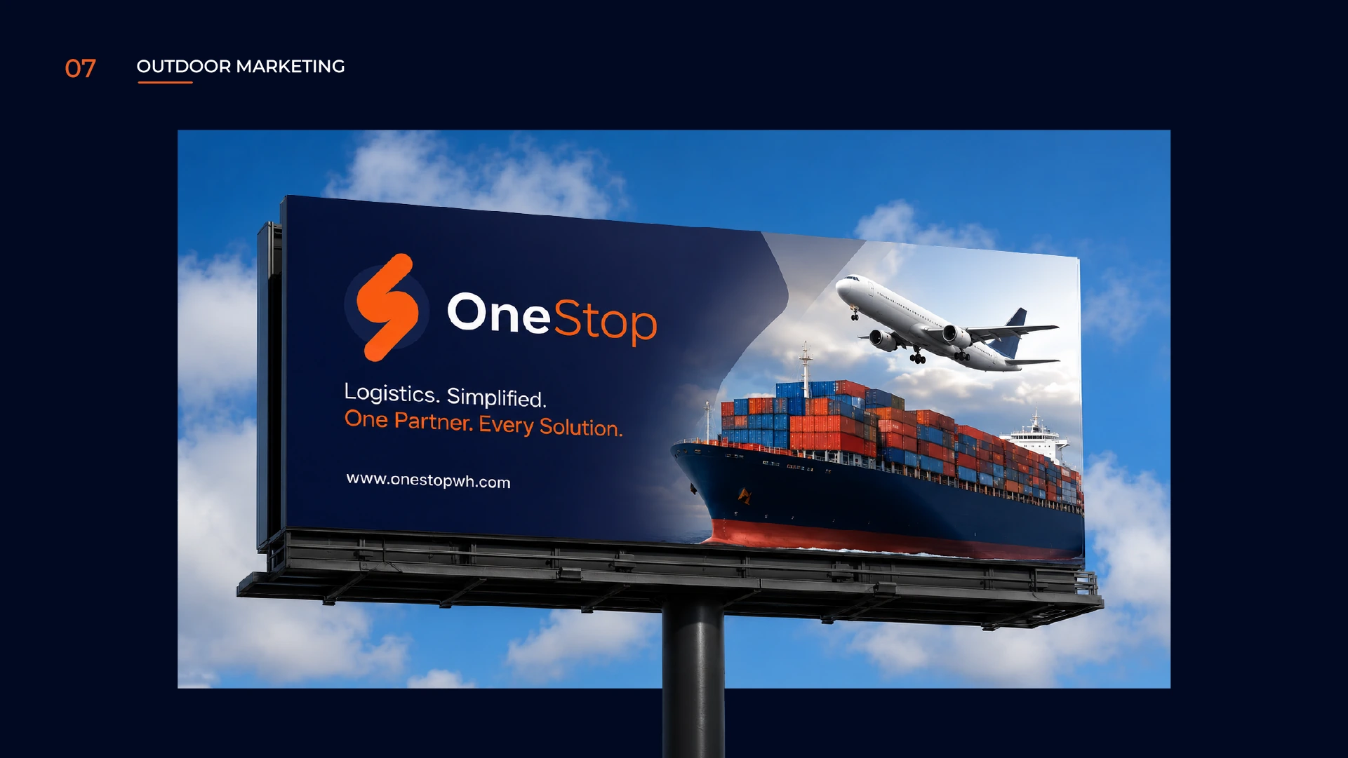 OneStop Warehouse outdoor marketing billboard